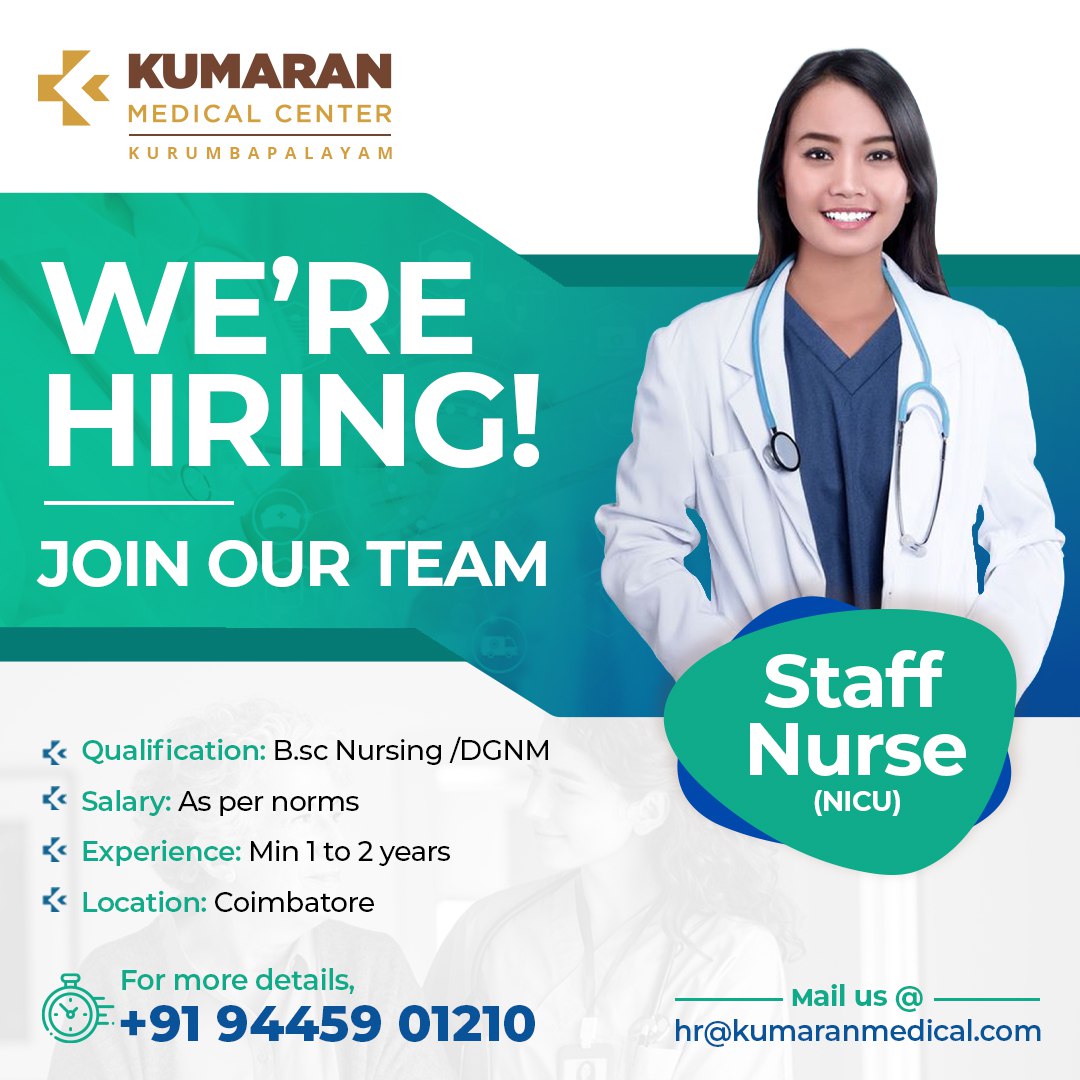 Job Openings at Kumaran Medical Center | Health care Jobs